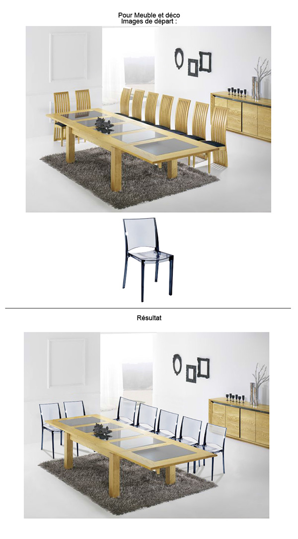 Infographiste Freelance - Photomontage - table et chaise