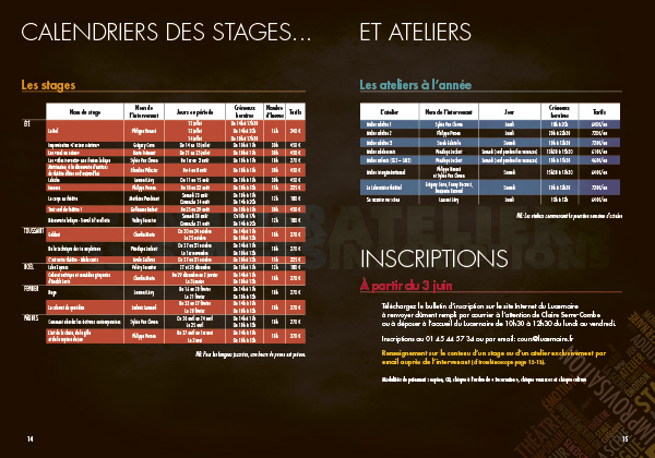 Infographiste Freelance pour la création de brochure de stage de théâtre