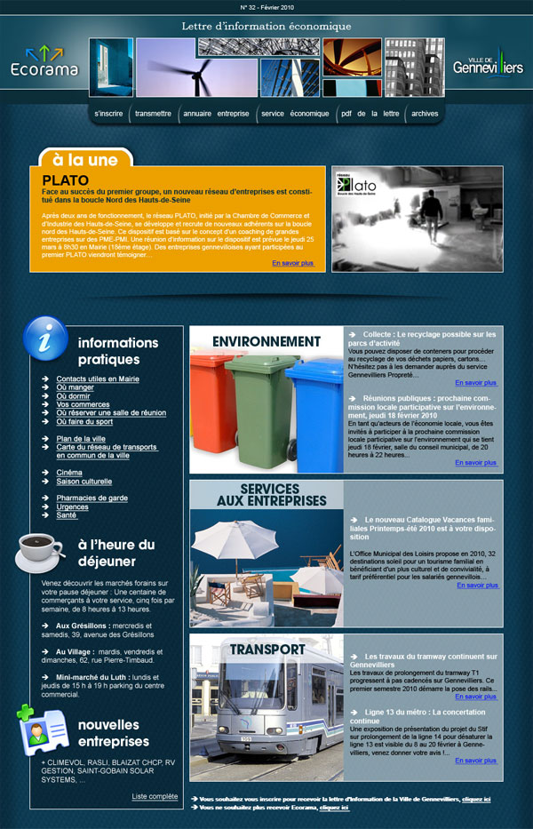 Infographiste Freelance - Creation de site internet pour de l'information communale