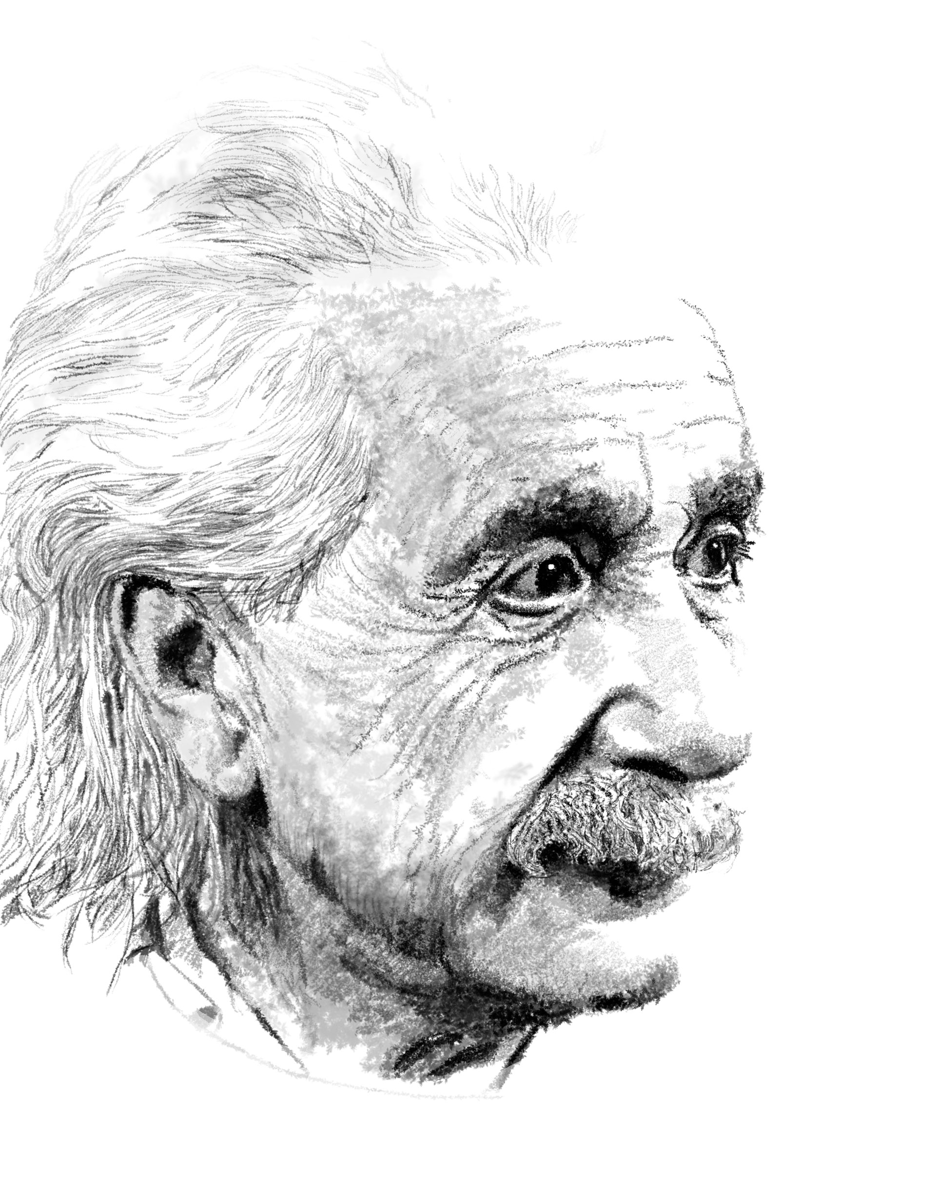 Infographiste Freelance pour illustration d'Albert Einstein réalisée sous photoshop