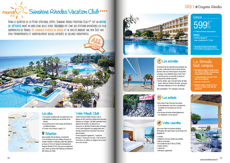 Infographiste Freelance - Maquette de catalogue vacances all inclusive