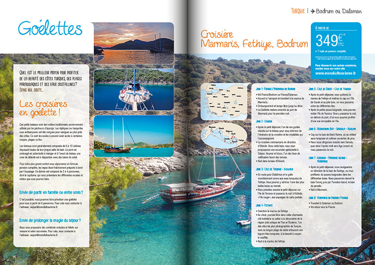 Infographiste Freelance - Maquette de catalogue vacances croisière